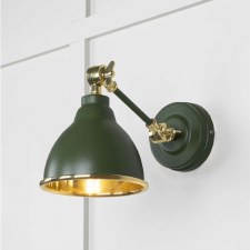 From The Anvil Brindley Wall Light Heath With Smooth Brass Interior