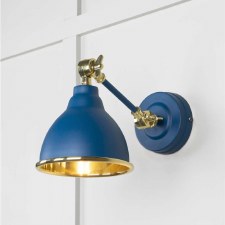 From The Anvil Brindley Wall Light Upstream With Smooth Brass Interior