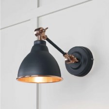 From The Anvil Brindley Wall Light Soot With Smooth Copper Interior