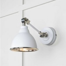 From The Anvil Brindley Wall Light Flock With Smooth Nickel Interior