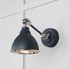 From The Anvil Brindley Wall Light Soot With Smooth Nickel Interior