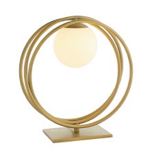 Additional picture of Broadwindsor Hoop Table Lamp Brushed Gold & Opal Glass