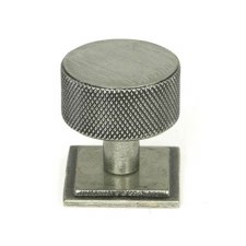 From The Anvil Brompton Cabinet Knob Square Rose 32mm Pewter