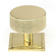 From The Anvil Brompton Cabinet Knob Square Rose 38mm Polished Brass