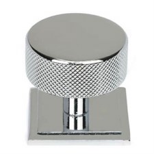 From The Anvil Brompton Cabinet Knob Square Rose 38mm Polished Chrome