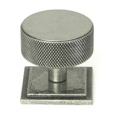 From The Anvil Brompton Cabinet Knob Square Rose 38mm Pewter