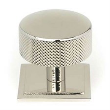 From The Anvil Brompton Cabinet Knob Square Rose 38mm Polished Nickel