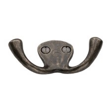 Heritage Double Coat Hook RPW386 Rustic Pewter