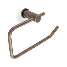 Brunel Knurled Toilet Roll Holder Antique Brass