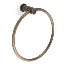 Brunel Knurled Towel Ring Antique Brass