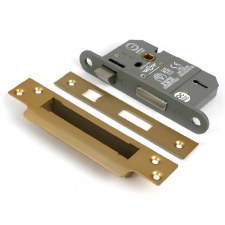 From The Anvil British Standard 5 Lever Sash Lock 2.5" KA Satin Brass