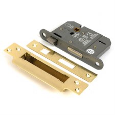 From The Anvil British Standard 5 Lever Sash Lock 3" KA Polished Brass