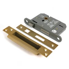 From The Anvil British Standard 5 Lever Sash Lock 3" KA Satin Brass