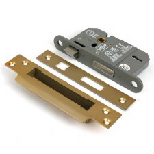 From The Anvil British Standard 5 Lever Sash Lock 2.5" Satin Brass