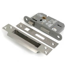 From The Anvil British Standard 5 Lever Sash Lock 2.5" Satin Chrome