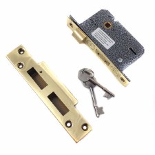 Broughtons 5 Lever BS Mortice Sashlock 63mm(2.5") Polished Brass Unlacquered