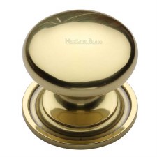 Heritage Round Cabinet Knob C2240 38 Polished Brass