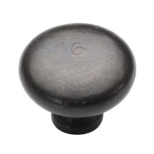Heritage Round Cabinet Knob RDB117 38mm Rustic Dark Bronze