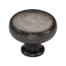 Heritage Round Cabinet Knob RPW117 38mm Rustic Pewter
