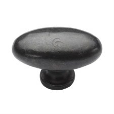 Heritage Oval Cabinet Knob RDB118 38mm Rustic Dark Bronze