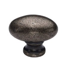 Heritage Oval Cabinet Knob RPW118 38mm Rustic Pewter