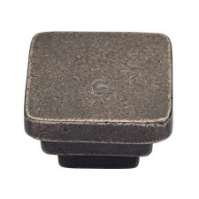 Heritage Square Stepped Cabinet Knob RPW3672 38mm Rustic Pewter