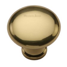 Heritage Mushroom Cabinet Knob C113 32 Polished Brass