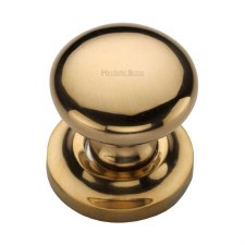 Heritage Mushroom Cabinet Knob C113 32mm Polished Brass Unlacquered