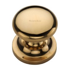 Heritage Mushroom Cabinet Knob C113 38mm Polished Brass Unlacquered