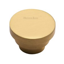 Heritage Round Stepped Cabinet Knob C3624 32 Satin Brass