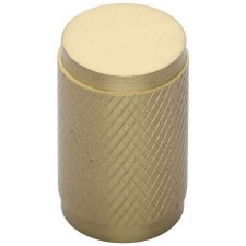 Heritage Cylindrical Knurled Cabinet Knob C3840 Satin Brass