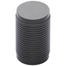 Heritage Cylindrical Ribbed Cabinet Knob C3850 Matt Bronze