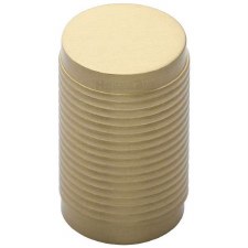 Heritage Cylindrical Ribbed Cabinet Knob C3850 Satin Brass