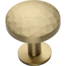 Heritage Hammered Cabinet Knob C3876 32mm Satin Brass Heritage Hammered Cabinet Knob C3876 32mm Satin Brass