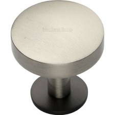 Heritage Disc Cabinet Knob C3878 38mm Satin Nickel & Matt Black