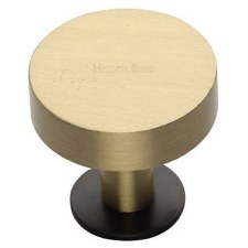 Heritage Disc Cabinet Knob C3885 32mm Matt Bronze & Satin Brass