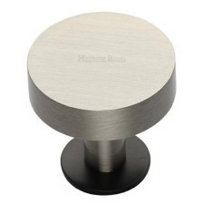 Heritage Disc Cabinet Knob C3885 32mm Matt Bronze & Satin Nickel