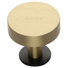 Heritage Disc Cabinet Knob C3885 38mm Matt Bronze & Satin Brass