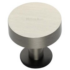 Heritage Disc Cabinet Knob C3885 38mm Matt Bronze & Satin Nickel
