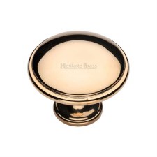 Heritage Domed Cabinet Knob C3950 38mm Polished Brass Unlacquered