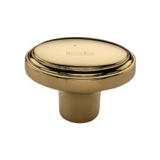 Heritage Stepped Oval Cabinet Knob C3975 Polished Brass Unlacquered