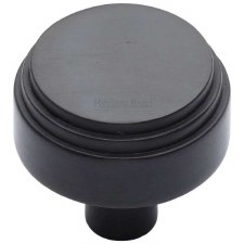 Heritage Art Deco Cabinet Knob C3987 38mm Matt Black Heritage Art Deco Cabinet Knob C3987 38mm Matt Black