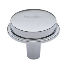 Heritage Flat Round Cabinet Knob C4592 32mm Polished Chrome