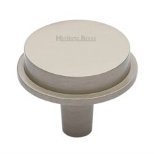 Heritage Flat Round Cabinet Knob C4592 32mm Satin Nickel