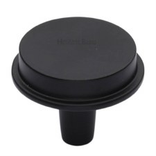 Heritage Flat Round Cabinet Knob C4592 38mm Matt Black