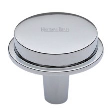 Heritage Flat Round Cabinet Knob C4592 38mm Polished Chrome