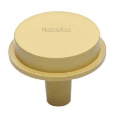 Heritage Flat Round Cabinet Knob C4592 38mm Satin Brass