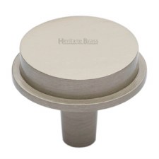 Heritage Flat Round Cabinet Knob C4592 38mm Satin Nickel