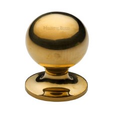Heritage Ball Cabinet Knob C8321 38mm Polished Brass Unlacquered