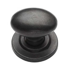Heritage Bun Oval Cabinet Knob RDB179 38mm Rustic Dark Bronze
